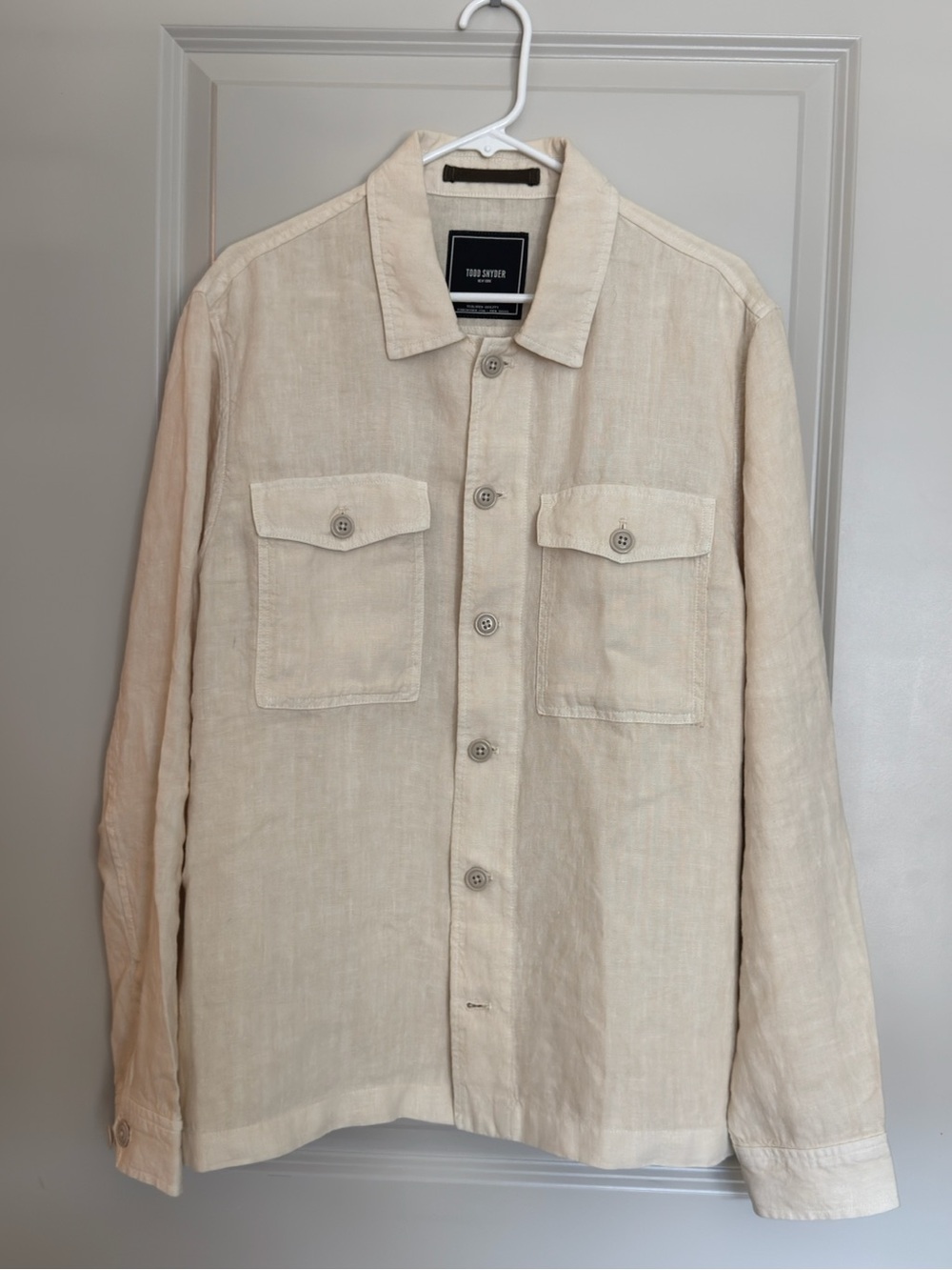 Todd Snyder Italian Linen CPO Shirt Jacket in Chalk